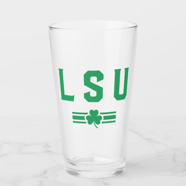 LSU | St. Patrick's Day - Lucky Stripe Glass (Front)