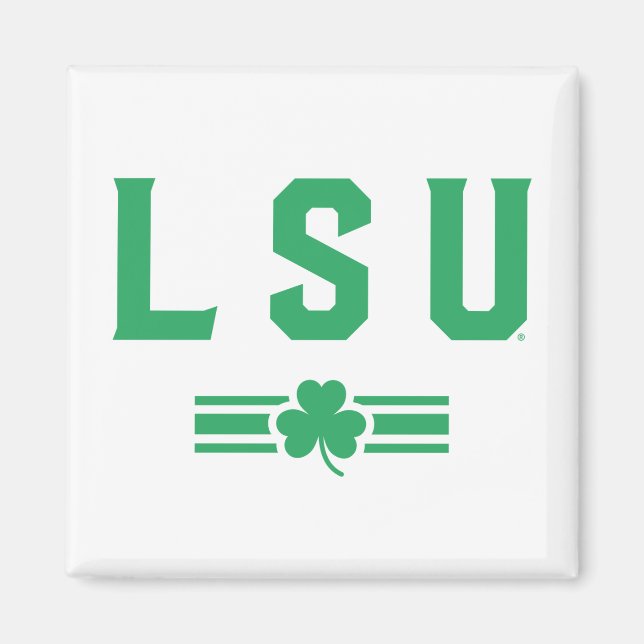 LSU | St. Patrick's Day - Lucky Stripe Magnet (Front)