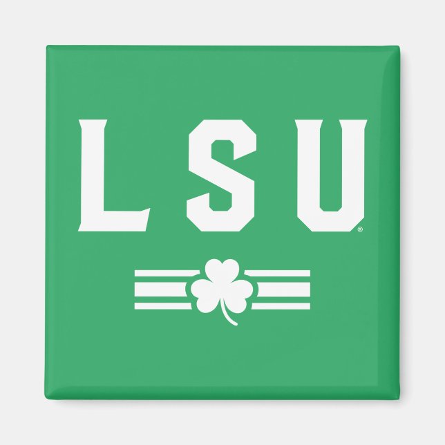 LSU | St. Patrick's Day - Lucky Stripe Magnet (Front)