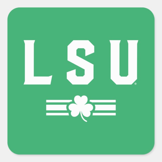 LSU | St. Patrick's Day - Lucky Stripe Square Sticker (Front)