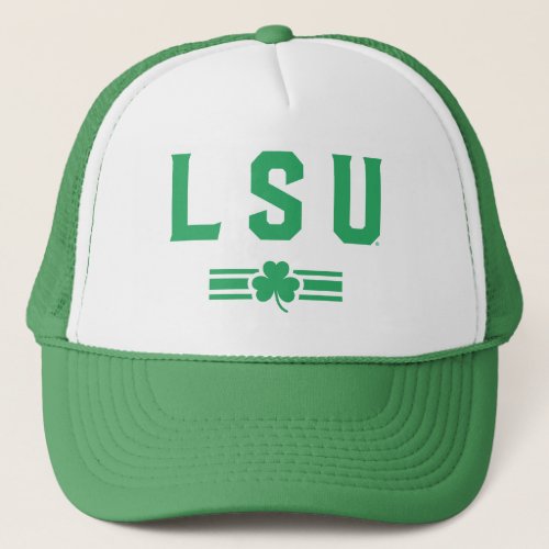 LSU  St Patricks Day _ Lucky Stripe Trucker Hat