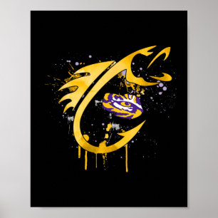 Lsu Tigers Fishing Fish Hook  Poster