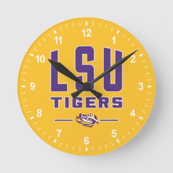 Lsu Tigers | Louisiana State 4 Round Clock by lsufanmerch at Zazzle