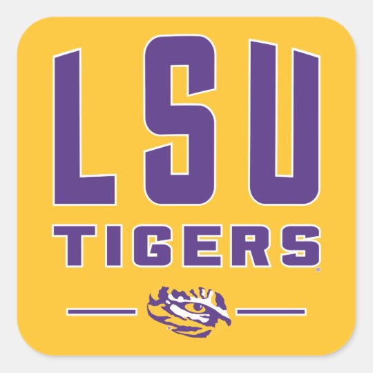 LSU Tigers | Louisiana State 4 Square Sticker | Zazzle.com