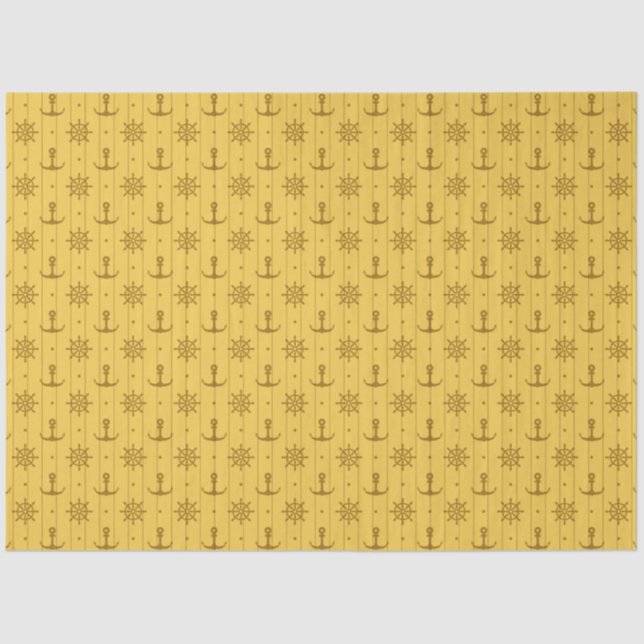 Lt Blue and Gold Nautical Series Design 9 Tissue Paper (Front)