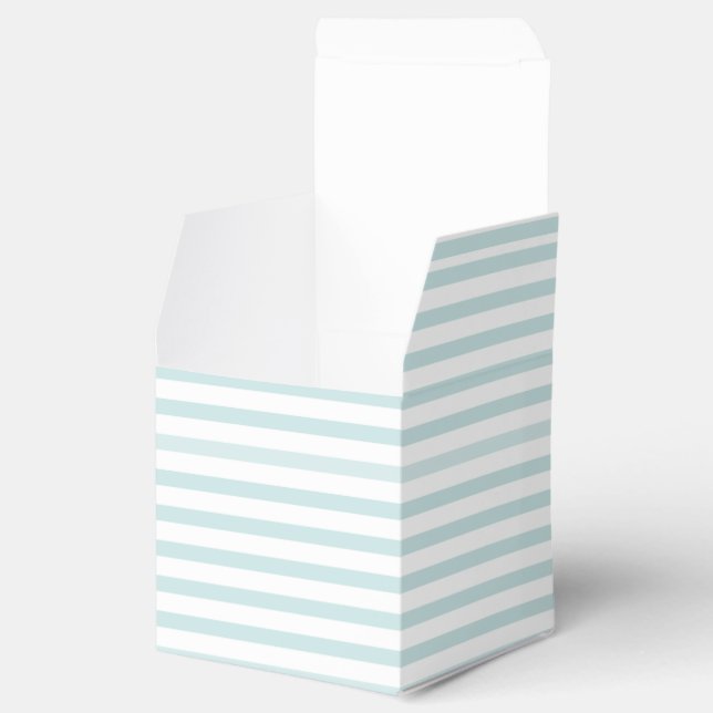 Lt. Blue and White Horizontal Stripe Favor Boxes (Opened)