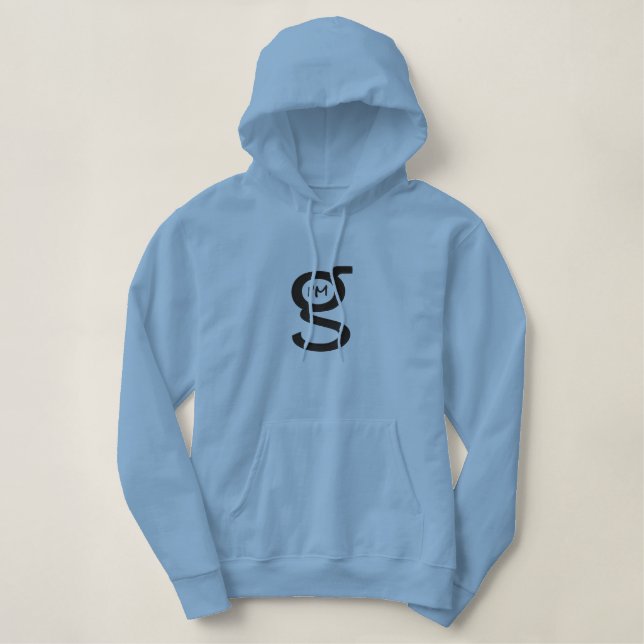 Lt Blue Pullover Hoodie w Large Logo (Design Front)