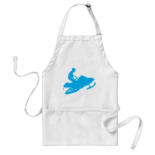 LT-Blue-Snowmobiler Adult Apron (Front)