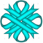 Lt Blue/Teal Clover Ribbon by Kenneth Yoncich Cutout<br><div class="desc">Light Blue / Teal Clover Ribbon,  Key Chain.
Images Copyright (C) Kenneth Kenji Yoncich. 
All Rights Reserved.</div>