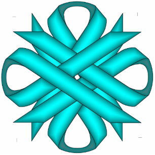 Lt Blue/Teal Clover Ribbon by Kenneth Yoncich Cutout