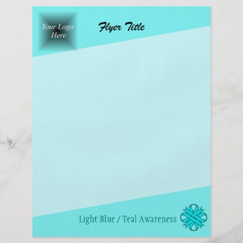 Lt Blue  Teal Clover Ribbon by Kenneth Yoncich Flyer