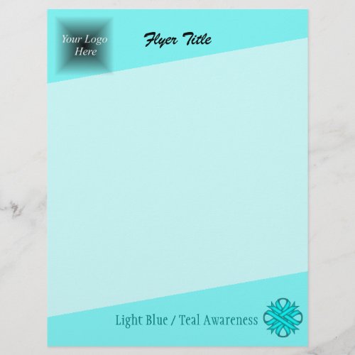 Lt Blue  Teal Clover Ribbon by Kenneth Yoncich Flyer