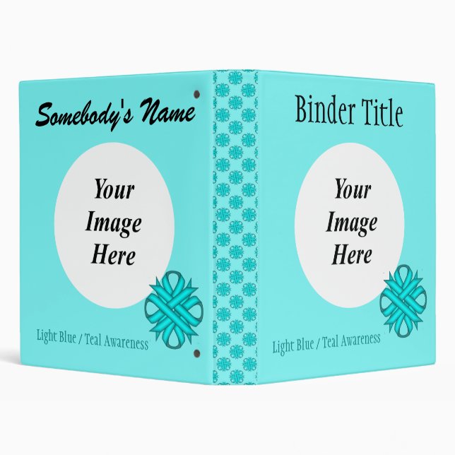 Lt Blue/Teal Clover Ribbon Template by K Yoncich Binder (Background)