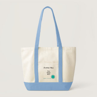 Lt Blue/Teal Clover Ribbon Template by K Yoncich Tote Bag
