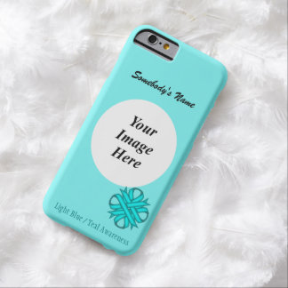 Lt Blue/Teal Clover Ribbon Tmpl by Kenneth Yoncich Barely There iPhone 6 Case