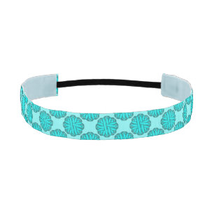 Lt Blue/Teal Flower Ribbon by Kenneth Yoncich Athletic Headband
