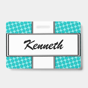 Lt Blue / Teal Flower Ribbon by Kenneth Yoncich Badge