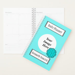 Lt Blue / Teal Flower Ribbon by Kenneth Yoncich Planner
