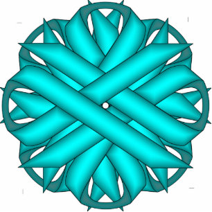 Lt Blue/Teal Flower Ribbon by Kenneth Yoncich Statuette