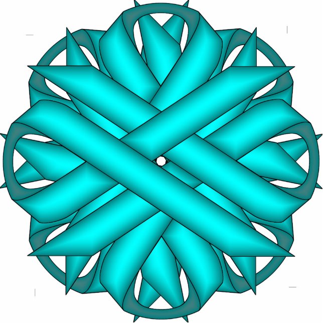 Lt Blue/Teal Flower Ribbon by Kenneth Yoncich Statuette (Front)