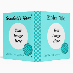 Lt Blue/Teal Flower Ribbon Template by K Yoncich Binder