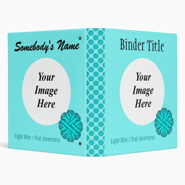 Lt Blue/Teal Flower Ribbon Template by K Yoncich Binder (Background)