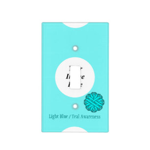 Lt Blue/Teal Flower Ribbon Template by K Yoncich Light Switch Cover