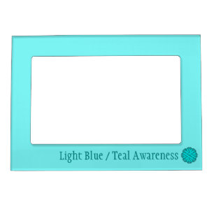 Lt Blue/Teal Flower Ribbon Template by K Yoncich Magnetic Frame
