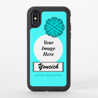 Lt Blue/Teal Flower Ribbon Template by K Yoncich Speck iPhone X Case
