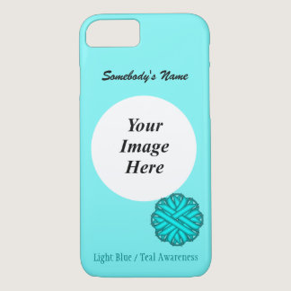 Lt Blue/Teal Flower Ribbon Tmpl by Kenneth Yoncich iPhone 8/7 Case