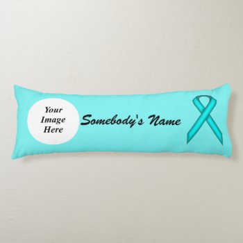 Lt Blue/teal Standard Rbn Tmpl By Kenneth Yoncich Body Pillow by KennethYoncich at Zazzle