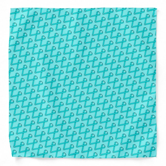 Lt Blue/Teal Standard Ribbon by Kenneth Yoncich Bandana (Front)