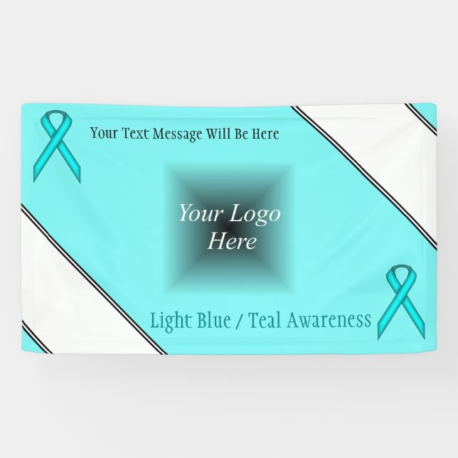 Lt Blue/Teal Standard Ribbon by Kenneth Yoncich Banner (Horizontal)