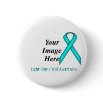 Lt Blue / Teal Standard Ribbon by Kenneth Yoncich Button