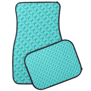 Lt Blue / Teal Standard Ribbon by Kenneth Yoncich Car Mat
