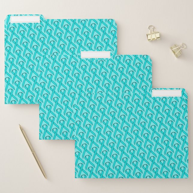 Lt Blue / Teal Standard Ribbon by Kenneth Yoncich File Folder (Set)