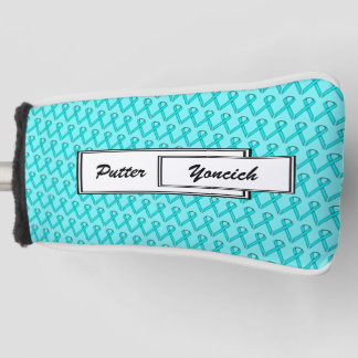 Lt Blue / Teal Standard Ribbon by Kenneth Yoncich Golf Head Cover