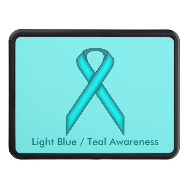 Lt Blue/Teal Standard Ribbon by Kenneth Yoncich Hitch Cover (Front)