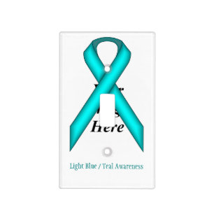 Lt Blue / Teal Standard Ribbon by Kenneth Yoncich Light Switch Cover