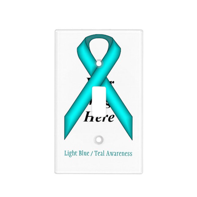 Lt Blue / Teal Standard Ribbon by Kenneth Yoncich Light Switch Cover (Front)