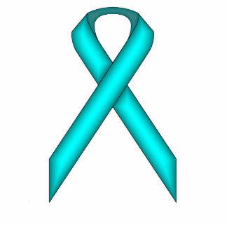 Lt Blue / Teal Standard Ribbon by Kenneth Yoncich Statuette