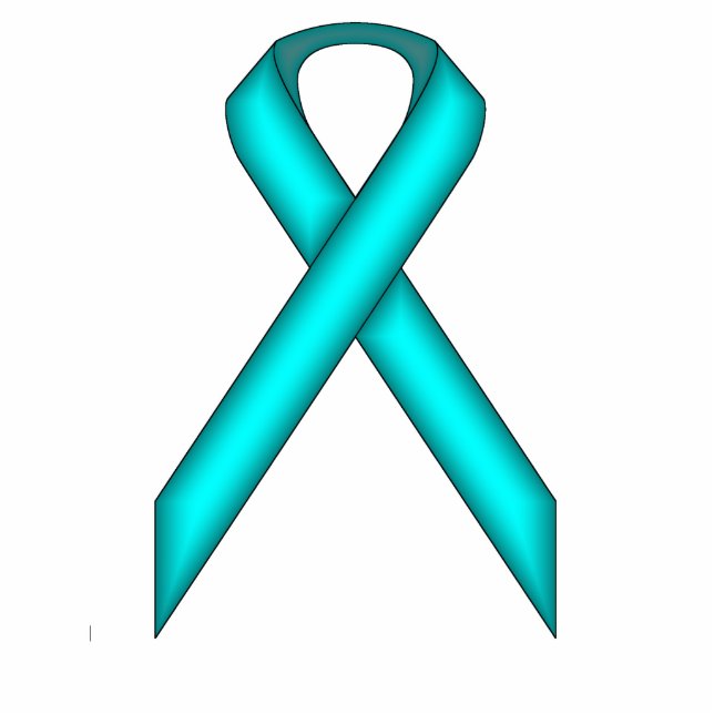 Lt Blue / Teal Standard Ribbon by Kenneth Yoncich Statuette (Front)