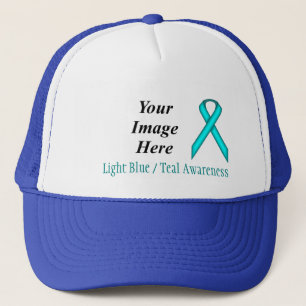 Lt Blue / Teal Standard Ribbon by Kenneth Yoncich Trucker Hat
