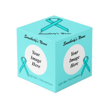 Lt Blue/teal Standard Ribbon Tmpl By K Yoncich Cube by KennethYoncich at Zazzle