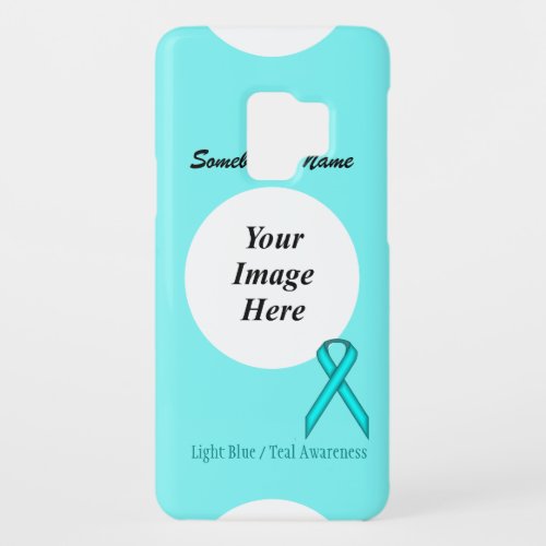 Lt Blue  Teal Stnd Ribbon Tmpl by Kenneth Yoncich Case_Mate Samsung Galaxy S9 Case