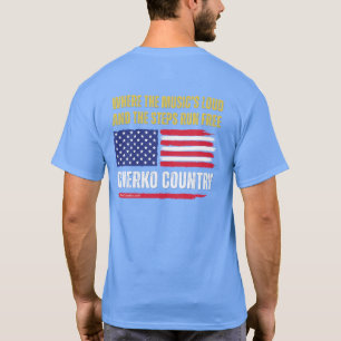 (Lt Blue) US Flag / Music's Loud & Steps Run Free T-Shirt