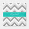 Lt Gray Med Gray White Chevron Teal Name Monogram