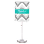 Lt Gray Med Gray White Chevron Teal Name Monogram