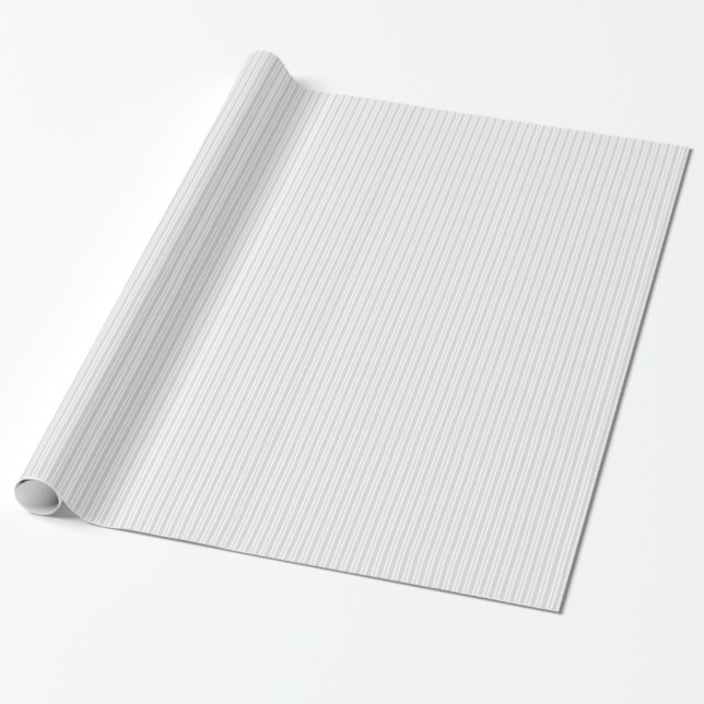 Lt Gray White Uneven Stripe Pattern Wrapping Paper (Unrolled)