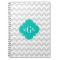 Lt Gray Wht Chevron Teal Quatrefoil 3 Monogram